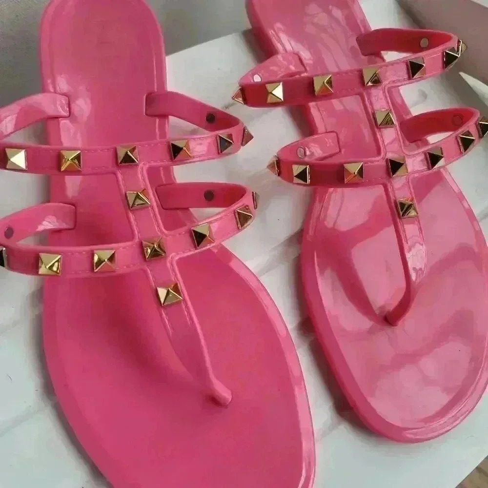 Nicole Miller pink gold embellished sandals sz 8 - Picture 2 of 5